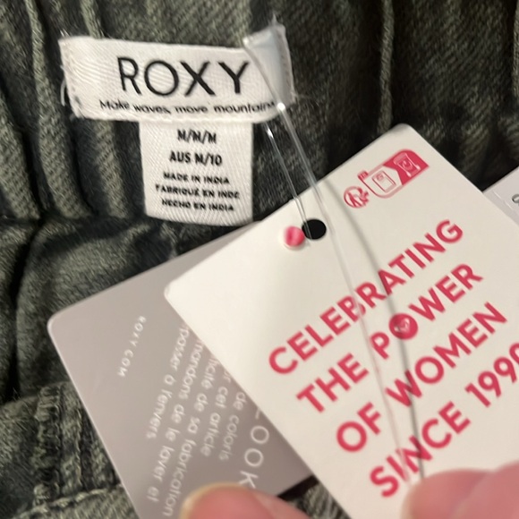 🛍️# 2379 NWT ROXY Cotton Green Jean Mini - Picture 8 of 10